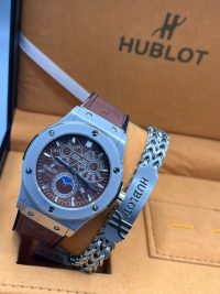 Silver Surface Hublot Masculine Wristwatch with Wristband - Image 7