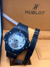 New Black Quality Masculine Hublot Wristwatch with wristband - Image 4