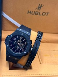 New Black Quality Masculine Hublot Wristwatch with wristband - Image 3