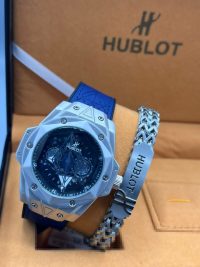 Silver Surface Hublot Masculine Wristwatch with Wristband - Image 6