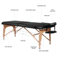 Fordable Massage Bed with Wooden Feet - Image 3