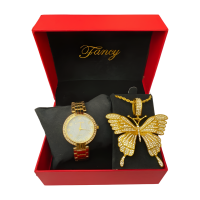 Stunning Fancy Wristwatch with Necklace Set - Image 3