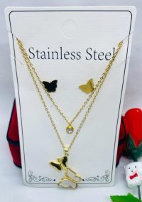 Fancy Butterfly ð¦ Designs 2-Layer Necklace and Earrings Set