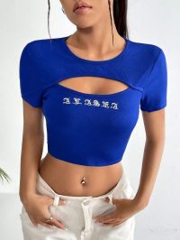 Blue Classic Crop Top