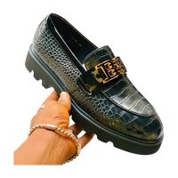 Black Pattern Balmain Brogue Shoe