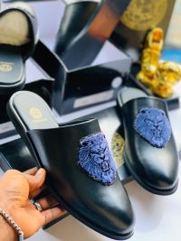 Versace Black and Blue Half Shoes