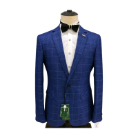 Sharp Navy Plaid Suit: Slim Fit, Big Impression