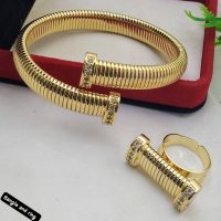 Gold Bracelet and Ring Set