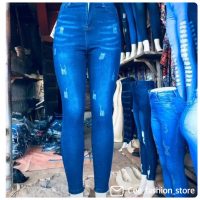 light blue pencil jeans