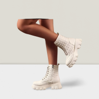 White PU Ankle Boots