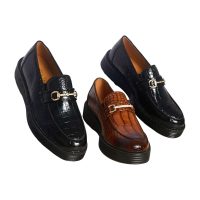 Patterned PU Leather Men Loafers