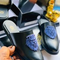 Versace Black and Blue Half Shoes