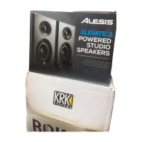 3 powered studio speakers